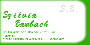 szilvia bambach business card